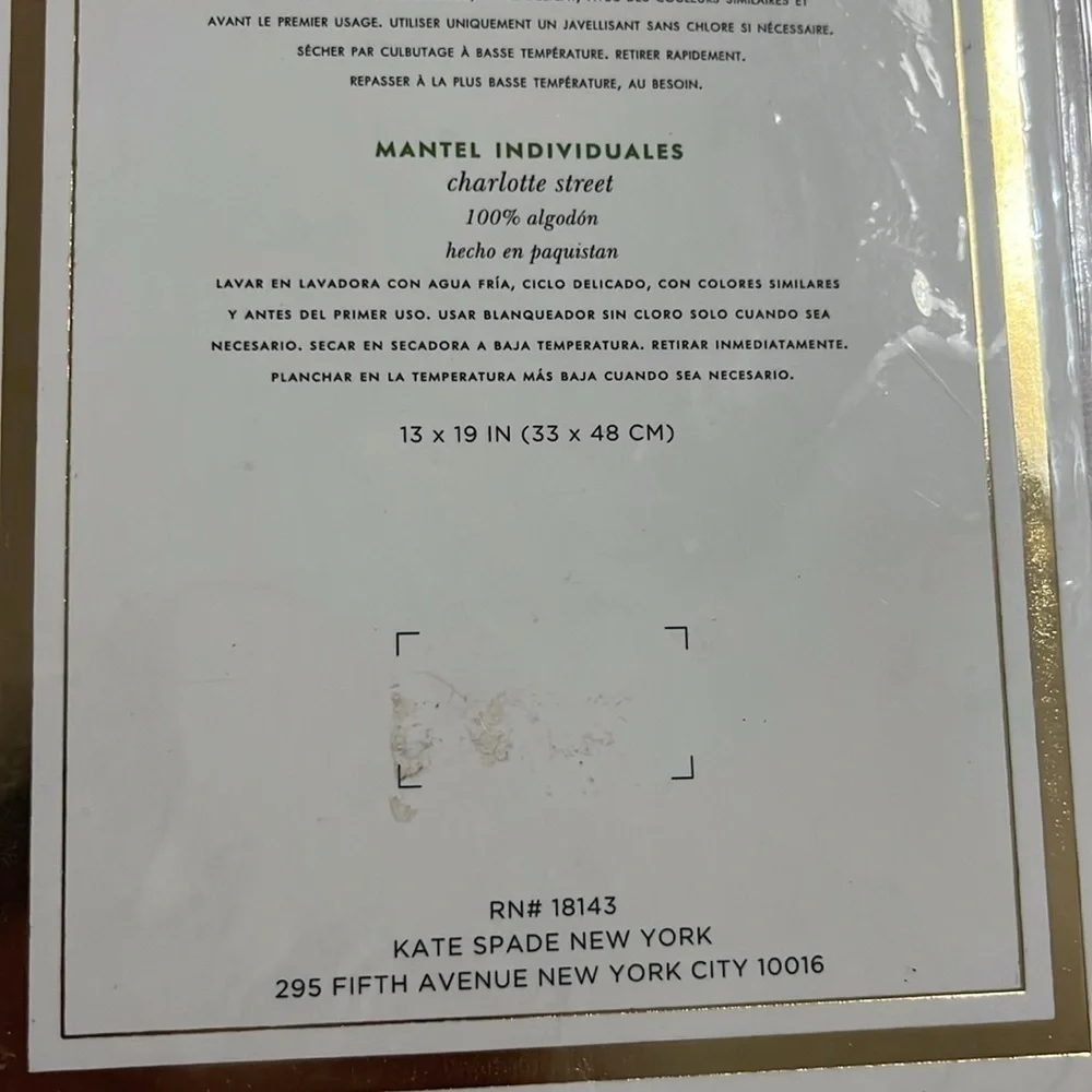 Kate Spade set of four placemats